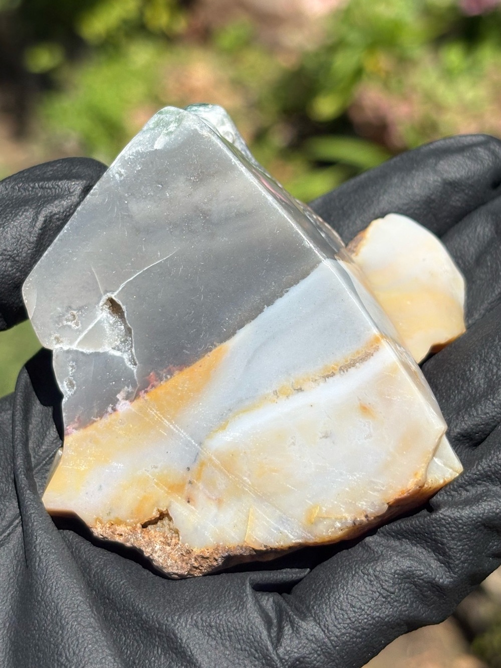 Ocean Jasper Freeform with Small Druzy Pocket - Polished Sea Jasper